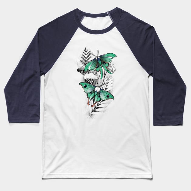 Emerald moths Baseball T-Shirt by Boris6666